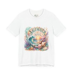 Saltwater Soul wave seashells tee | coastal beach shirt