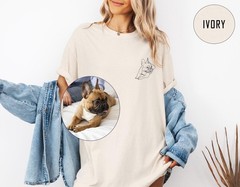 Custom Pet Portrait Comfort Tee Personalized Dog Cat Photo