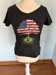 Port & Company American Grown with Brazilian Roots Tourist Vacation Country Sz S