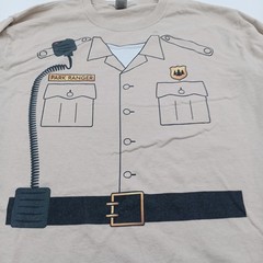 Gildan T Shirt Mens Large Tan Park Ranger Uniform Graphic Print