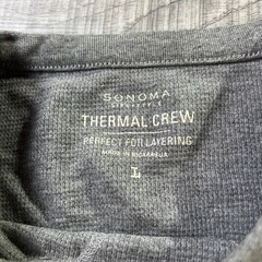 Sonoma Thermal Crew Mens L Gray Waffle Knit Long Sleeve Layering Shirt J88