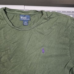 Vintage Polo Ralph Lauren Tshirt Medium Green 90s Singlestitch Preppy Classic