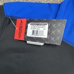 Long Sleeve Rash Guard Adult Medium Black/Royal Blue Compression Shirt