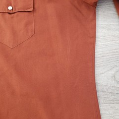 Vintage Stable Gear Western Pearl Snap Shirt L Rust Brown Cowboy Long Sleeve