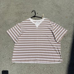Size M BDG Striped Crew Neck 100% Cotton Knit Ribbed Collar Brown/White T-Shirt