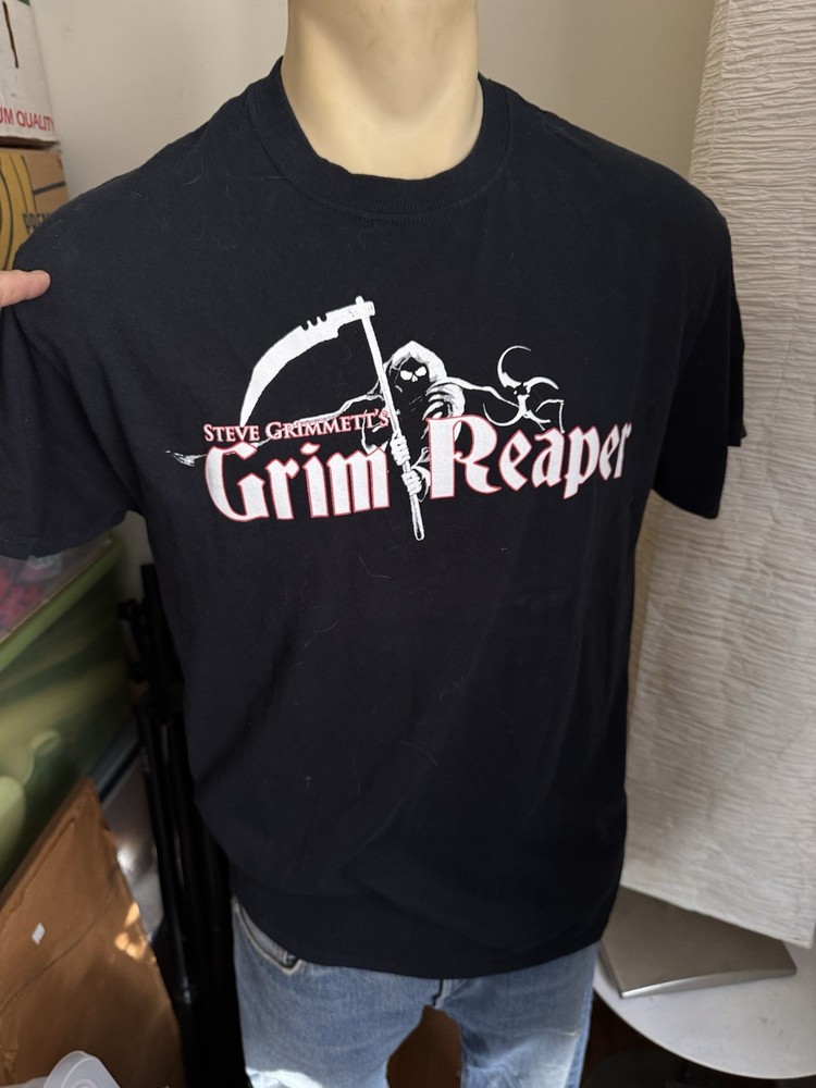 Steve Grimmett’s Grim Reaper Concert TShirt Band Tee 2014 Gildan L