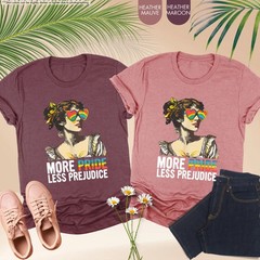 Vintage Pride Graphic Tee More Pride Less Prejudice Shirt Retro Aesthetic Appare