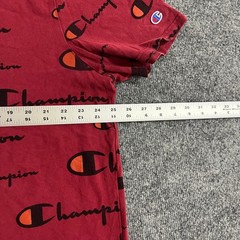 Champion T-Shirt Mens Size 2XL Maroon All Over Print Logo Short Sleeve Athletic