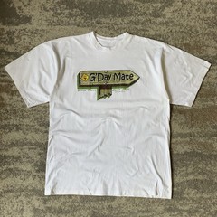 Vintage Australia Slogan T-Shirt White Graphic Print Tourism Single Stitch XL