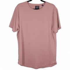 CUTS Curve Hem T Shirt Mens XL Extra Large Rose Pink Casual Short Sleeve