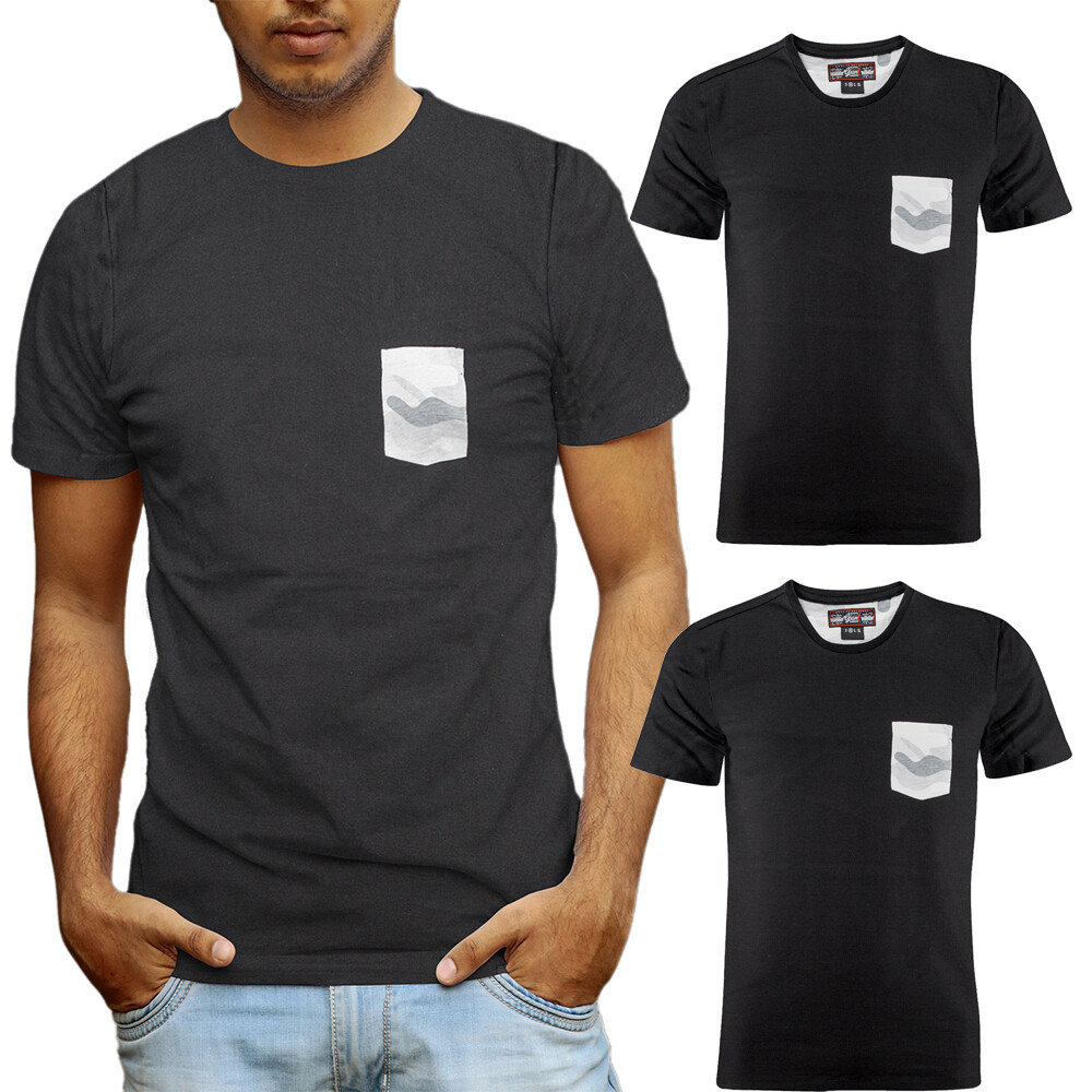 Beautiful Giant Men’s Fashion T-shirt Crew Neck Sport Wear BLACK MARL for Gym
