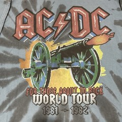 AC/DC Tie Dye T Shirt For Those About To Rock World 2021 Tour Blue Men’s M/L