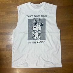 Snoopy Joy Division Unknown Pleasures Sleeveless T-Shirt XL White New