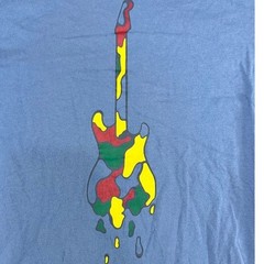 Cremieux Blue Graphic T-Shirt Colorful Abstract Electric Guitar good condition