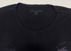 John Varvatos Black T-Shirt Black Skull Butterfly 100% Cotton Tee Size XXL NWOT