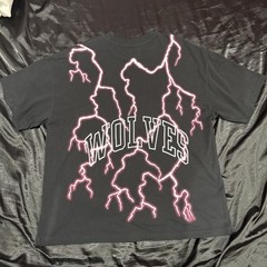 Darc Sport Wolves Club Shirt Wolf Lightning AOP American Thunder Oversized Sz L