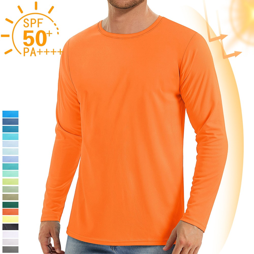 UPF50+ Men’s Long Sleeve T-Shirt Skin Protection Quick Dry Performance Fishing T