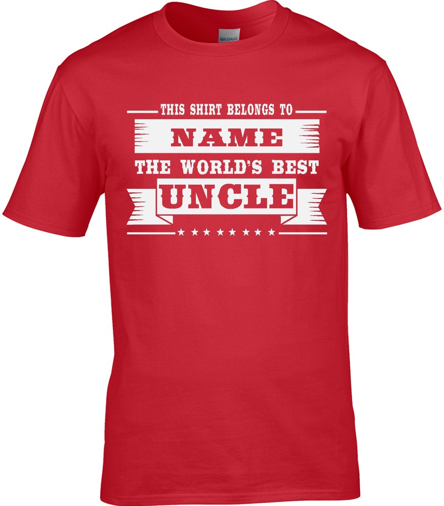 Uncle Mens Personalised T-Shirt Gift Relative Birthday Present Family Funny Joke