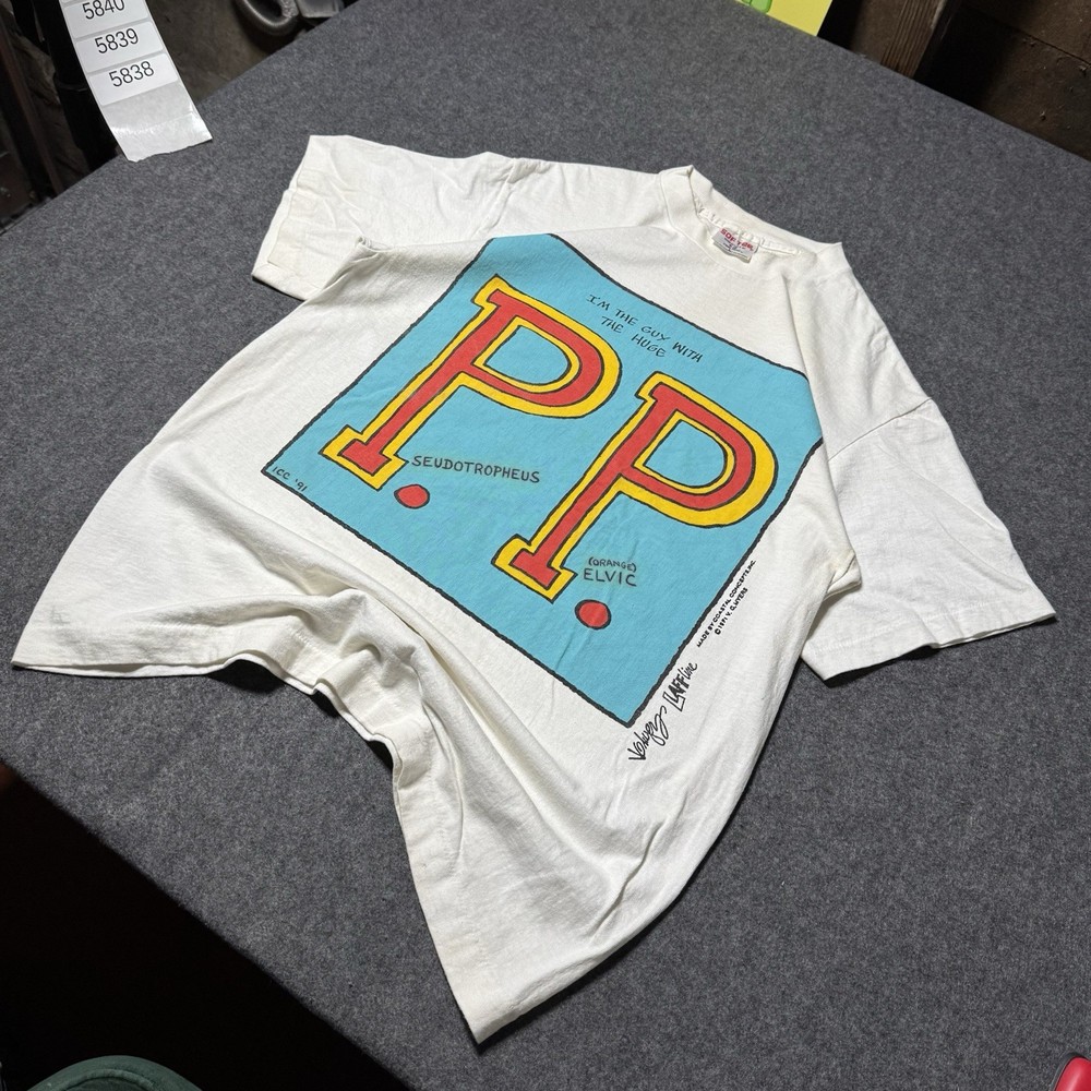 VTG 1991 Im The Guy With The Huge PP Graphic Shirt Mens L Comedy Funny