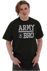 US Army Bro United States Military Star Logo Mens Casual Crewneck T Shirts Tees