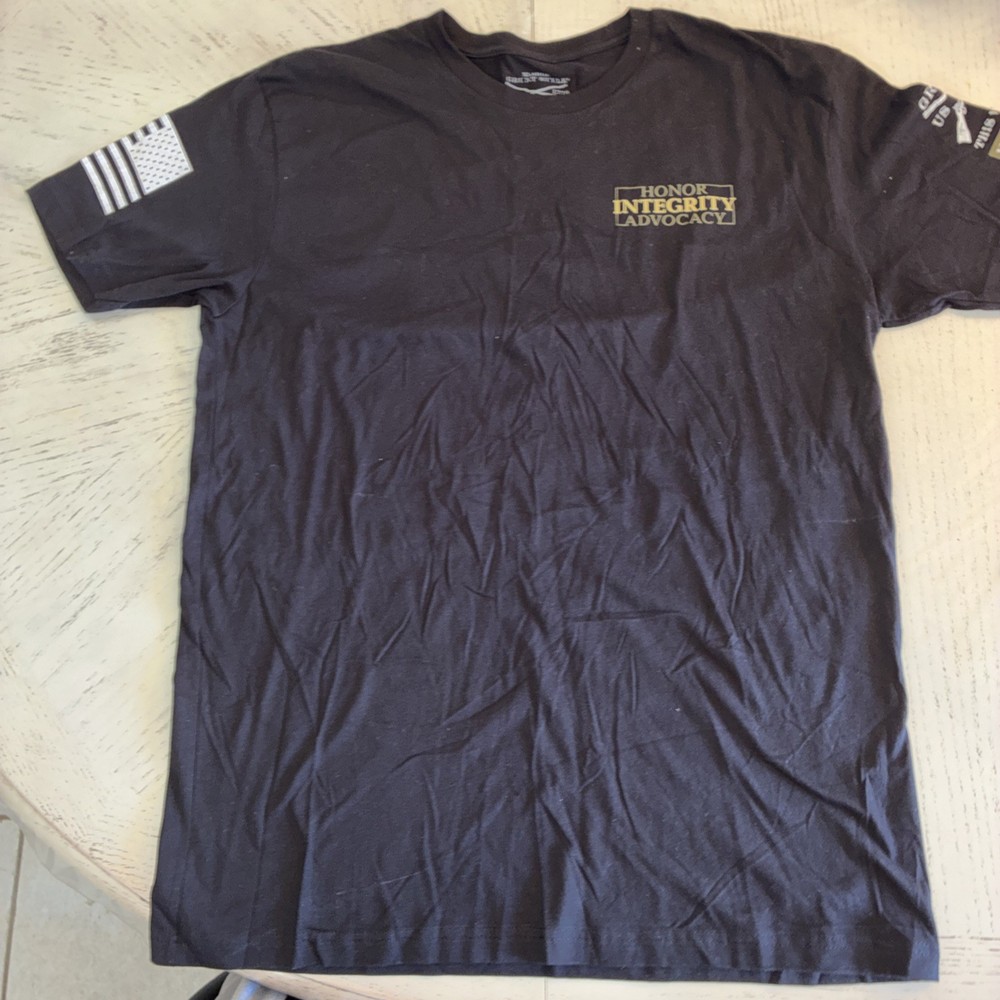 Grunt Style Men’s Black Short Sleeve T-Shirt- Honor Integrity Advocacy.