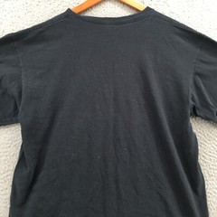 Anvil Tearaway Label Tshirt Top Mens L Black Cotton Crew Neck Graphic Print Band