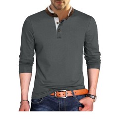 Zonbailon men’s T-shirt Comfortable polo shirt long sleeve breathable autumn