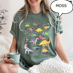 Funny Dinosaur Shirt Retro Jurassic Graphic Women Unisex Prehistoric Dino Tee