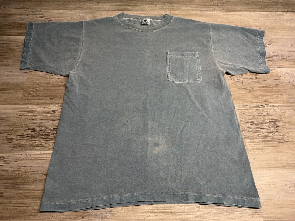 Vintage Faded Blue Short Sleeve Pocket T-Shirt Made in USA Galt Sand Mens Large