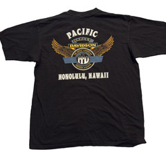HARLEY DAVIDSON MEN’S XL SHORT SLV TEE SHIRT BLACK EAGLE HONOLULU HAWAII PACIFIC