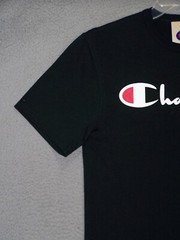 Champion Shirt Adult Small Black Graphic Logo Short Sleeve Sports Outdoor Mens