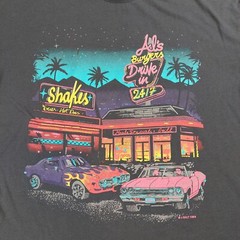Vintage 1984 Big Al’s Burgers Drive In Classic Car T Shirt Large Black J. Galt