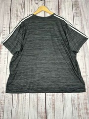 Adidas T Shirt Mens 3XLarge Gray Striped Short Sleeve Athletic Performance