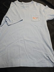 Vineyard Vines Kid M 12/14 Pocket Crew Tee T-Shirt “LOBSTER TOSS WHALE FILL”