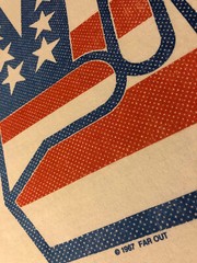 Peace Fingers Flag Retro Vintage 4th July RINGER Tee FREE SHIP USA Patriot