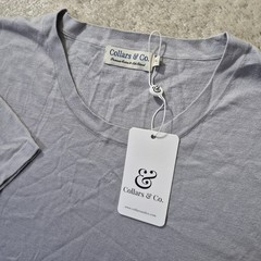 Collars & Co Cotton Silk T Shirt Mens 3XL Gray Comfort Knit Luxury Stretch New