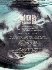 Alab T Shirt Mens Large Blue Black Tie Dye Graphic Alien Smiley Face Come Peace