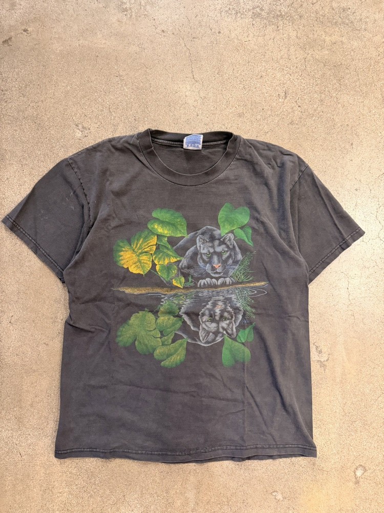Vintage 90s Jim Morris Black Jaguar Reflection T-shirt