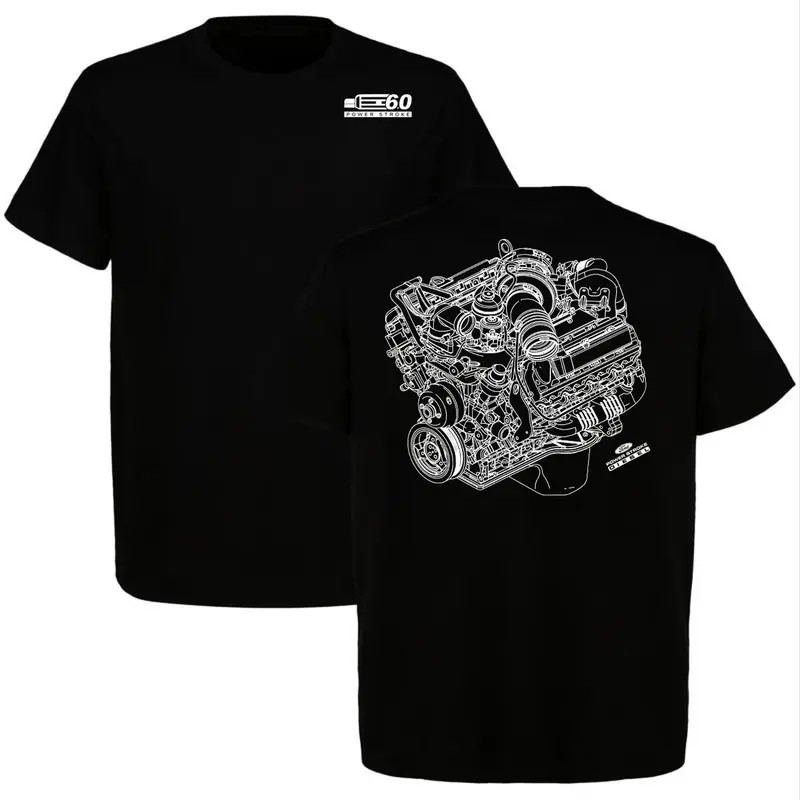 Ford Powerstroke 6.0L Blueprint Engine 2 Sides T-shirt, Car Parts Enthusiast Shi