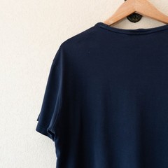 Murano Liquid Luxury Blue Boxy Top Large Soft Stretch Minimalist ShortSleeve Tee