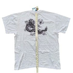 NWT Great Wall Of China Men’s T Shirt X-Large White Double Sides Dragon