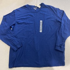 NWT Duluth Trading Co Shirt Mens XXL Blue Standard Fit Longtail Long Sleeve Crew