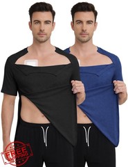 Mens Chemo Port Shirt Dual Side Zippers Dialysis Adaptive Clothing