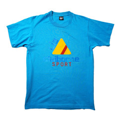 Vintage Liz Claiborne Sport T Shirt Large Blue Single Stitch Screen Stars 90s L