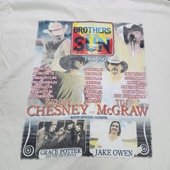 Kenny Chesney Tim McGraw Brothers of the Sun Tour 2012 Hanes Beefy-T White Large
