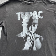 Tupac Shirt Mens XL Black Praying Hands 2Pac Graphic Tee Rap Hip Hop Music