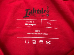 INHALE CLOTHING COMPANY T SHIRT MENS 3XL XXXL RED BLACK JOINT SMOKE WEED POT CO.