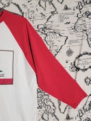 CSG Champs Sports Gear California Republic Raglan Shirt Large Red White 3/4 Mens