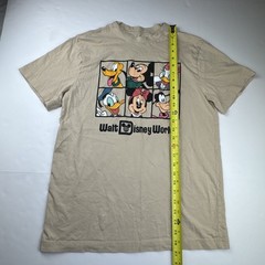 Disney Mens T-Shirt Medium Tan Cotton Walt Disney World Mickey Mouse Graphic Tee