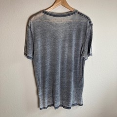 Lucky Brand T-Shirt Mens M Gray Venice Burnout Graphic Tee Good Luck Distressed